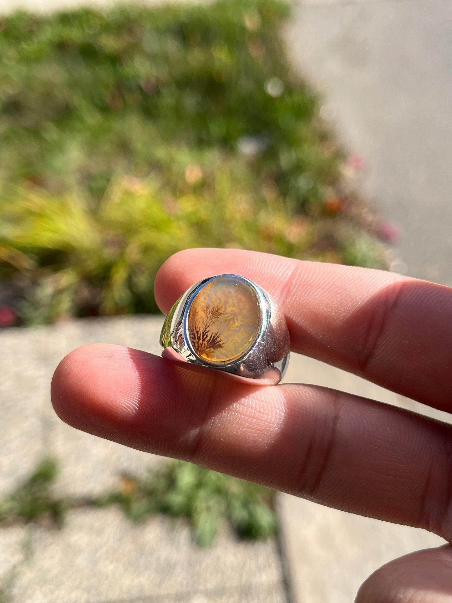 Natural transparent shijri Aqeeq ring