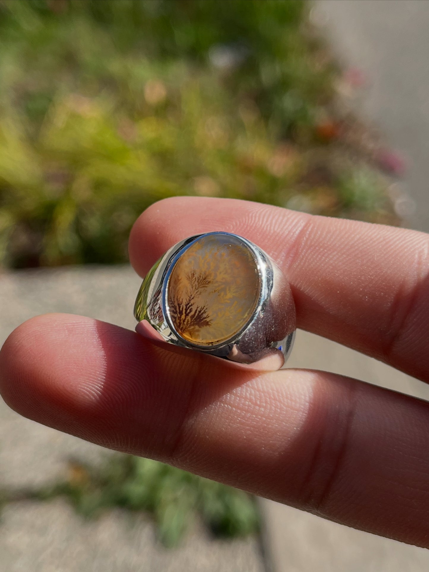 Natural transparent shijri Aqeeq ring