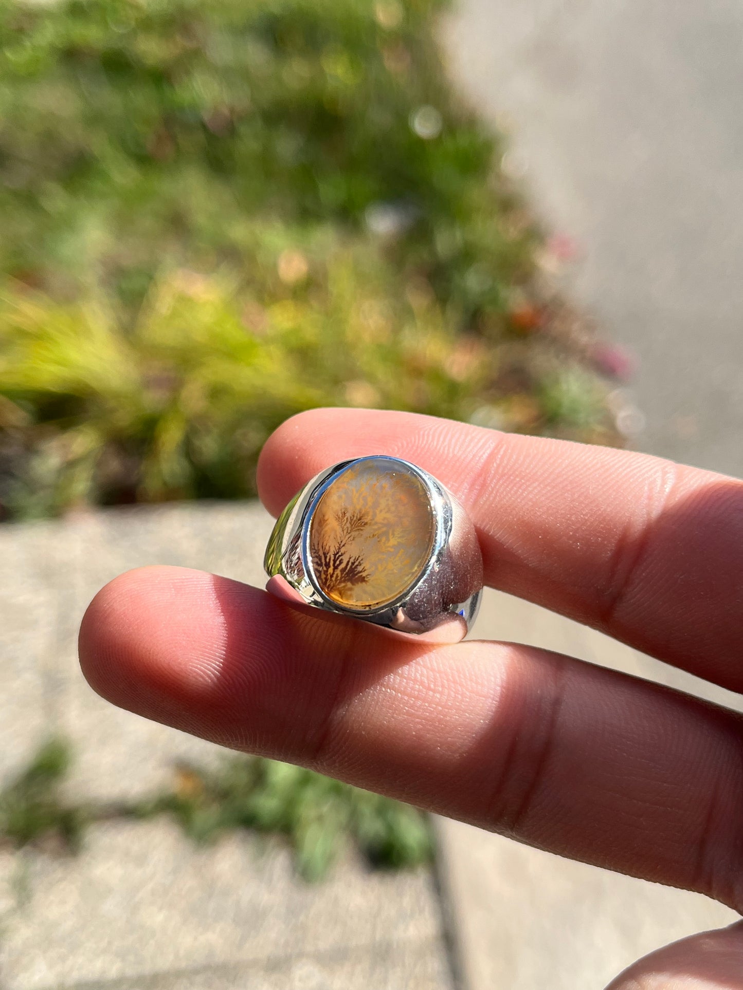 Natural transparent shijri Aqeeq ring