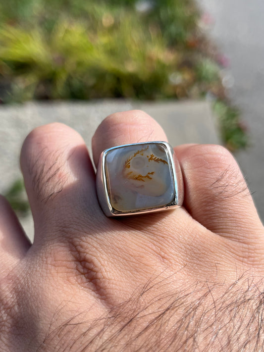 Natural shijri Aqeeq ring